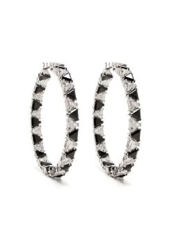 Women Swarovski Millenia Hoop Swarovski Triangle Earrings