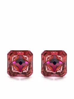 Women Swarovski Chroma Pyramid Stud Earrings