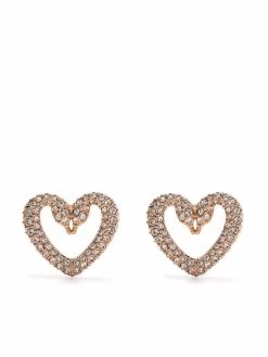 Women Swarovski Una Crystal-heart Stud Earrings