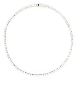 Women Swarovski Round Cut Matrix Tennis Necklace