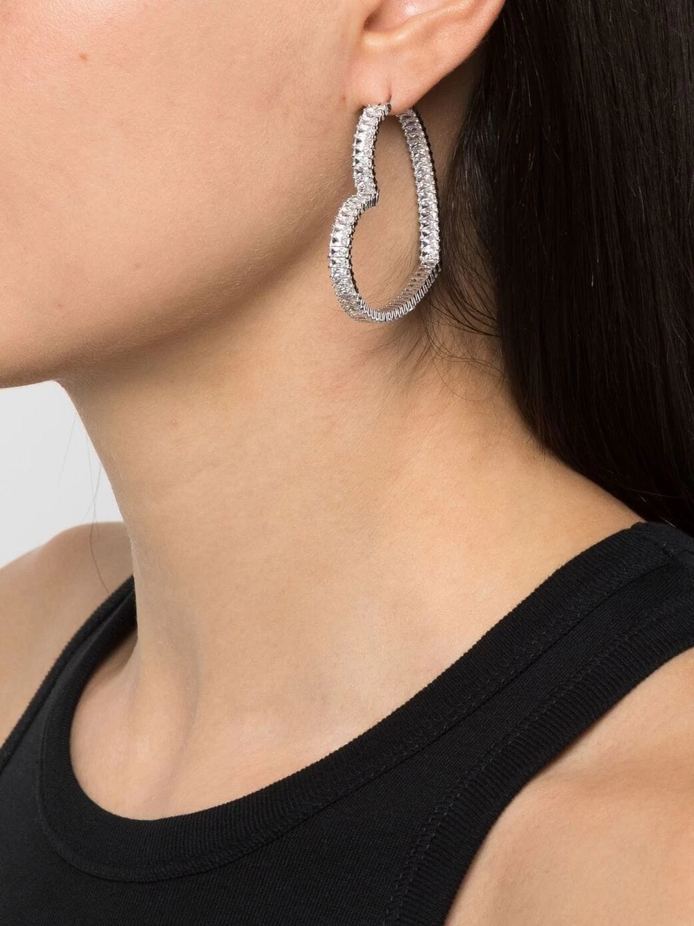 Women Swarovski Matrix Heart-hoop Earrings 4 Women Swarovski Matrix Heart-hoop Earrings - Image 2