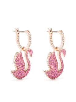 Women Swarovski Iconic Swan Drop Earrings